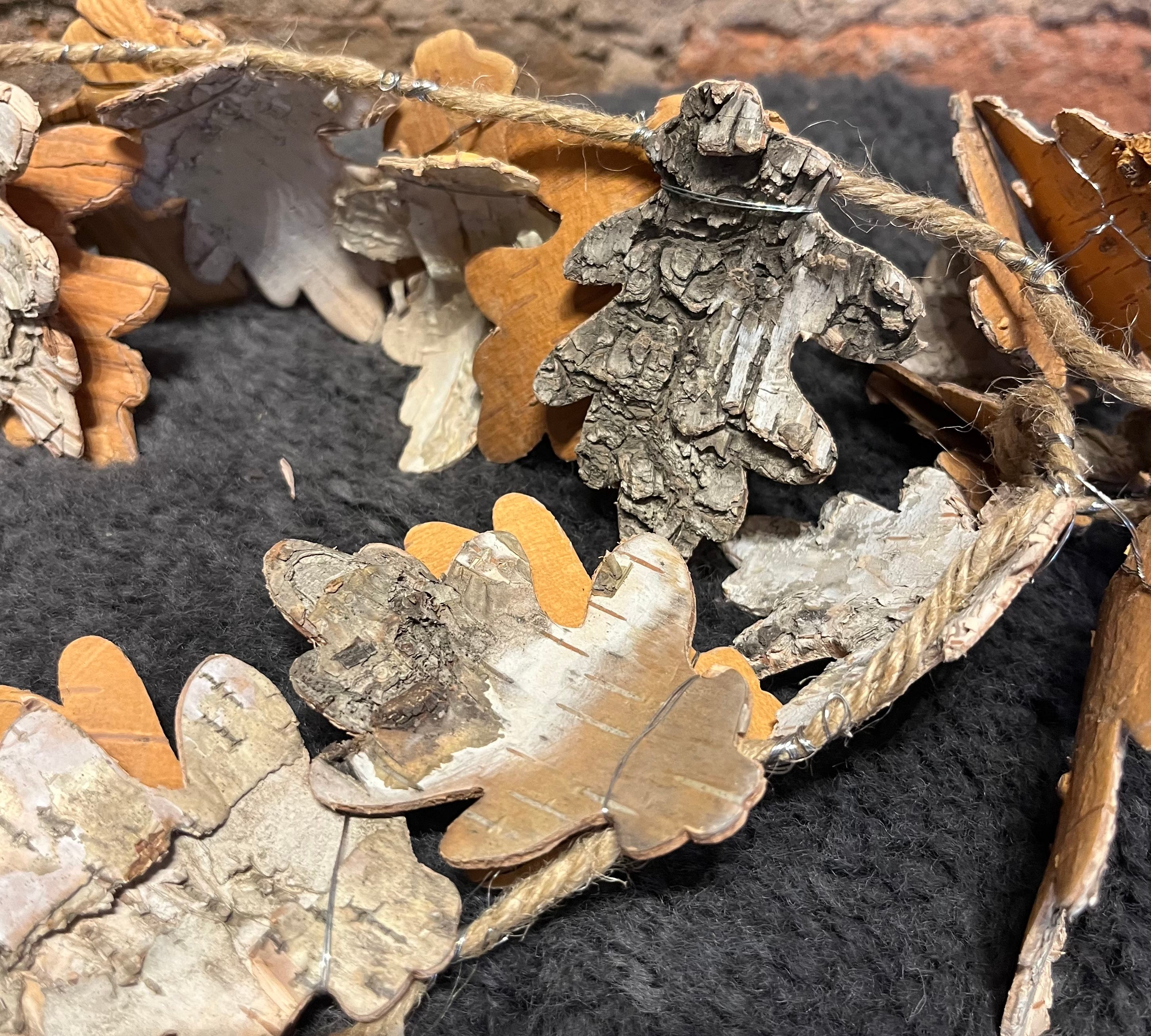 Birch Bark Leaf Garland 72”