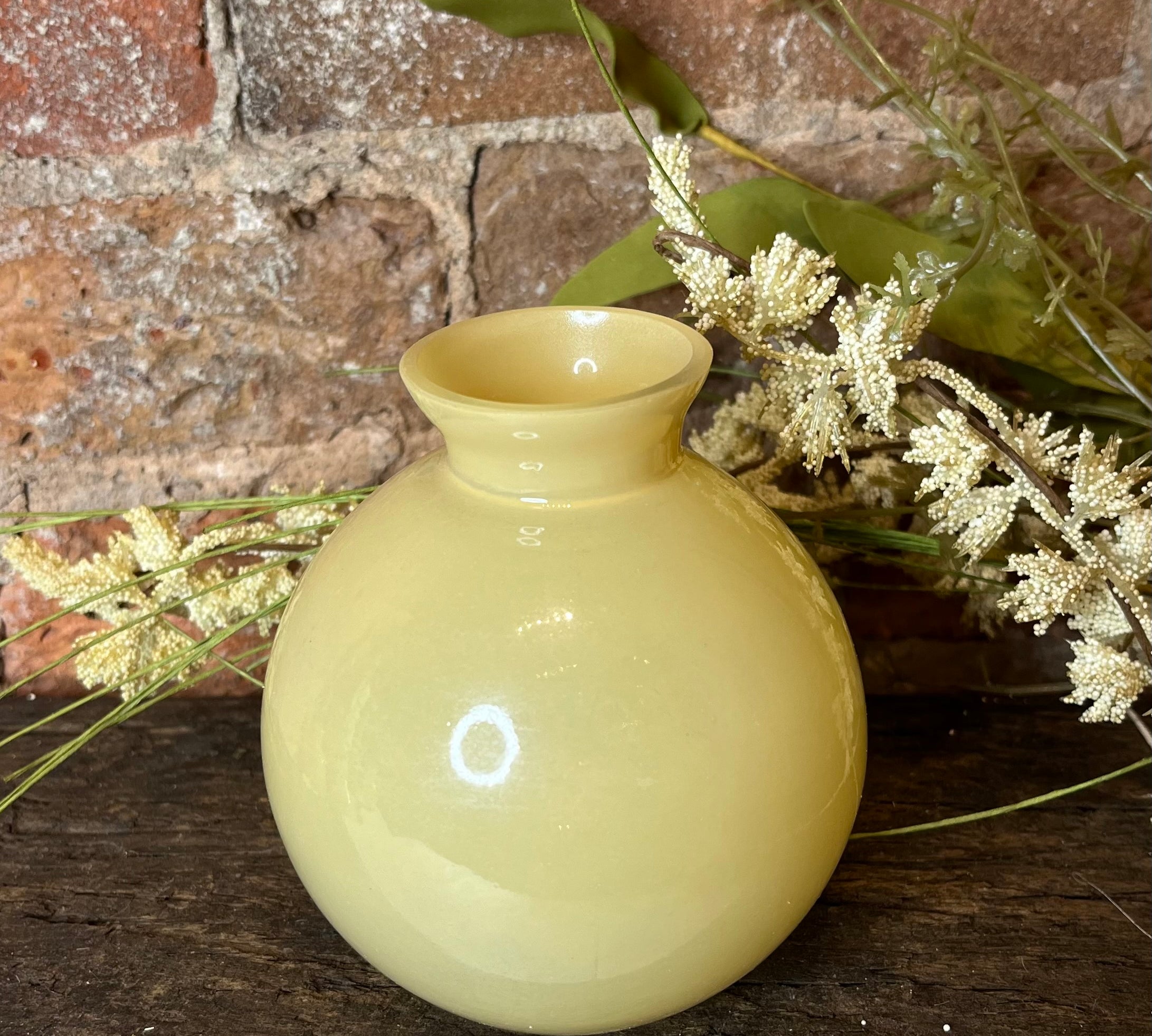 Small Yellow Glass Bottle