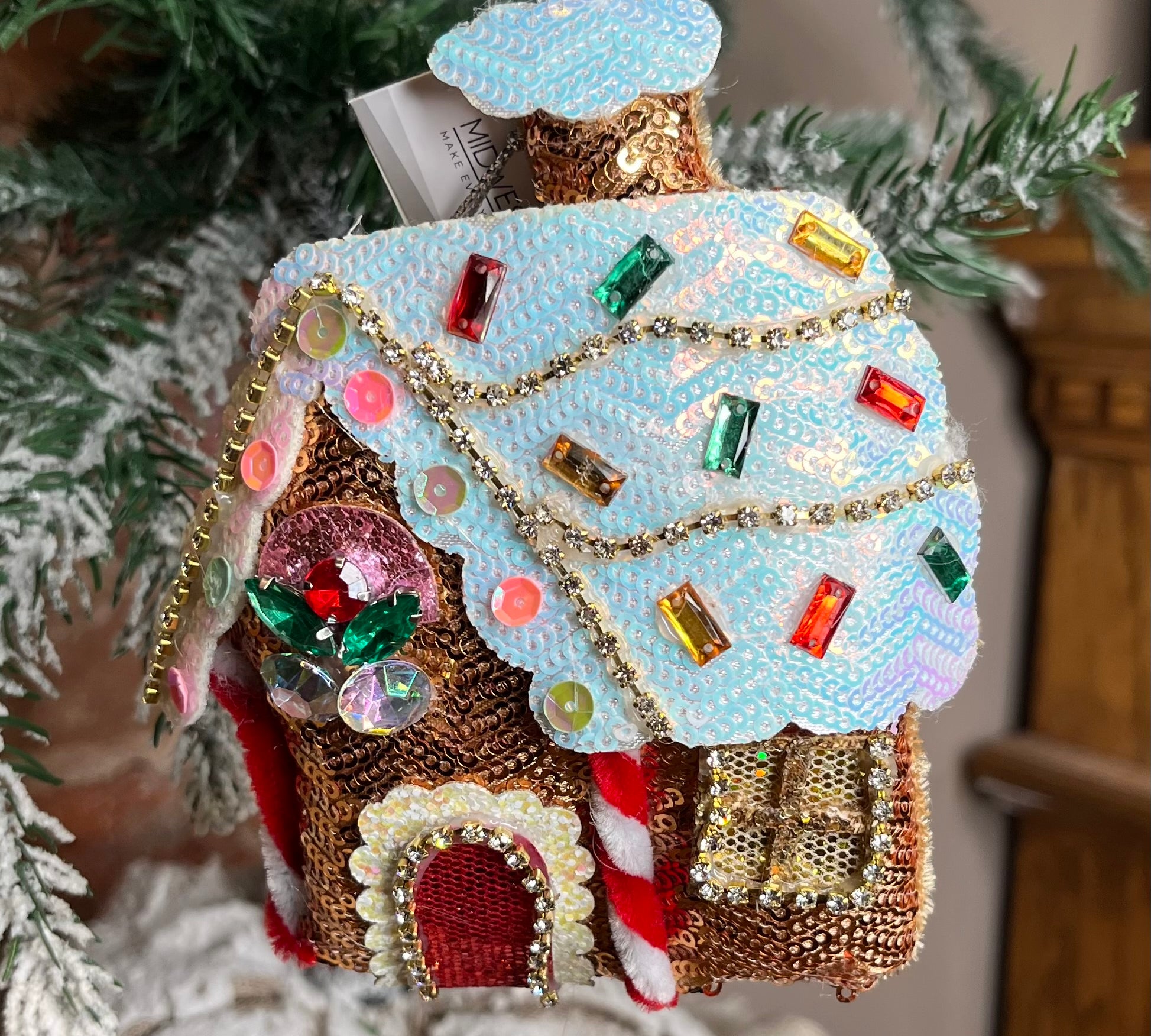 Sequin & Beaded Gingerbread Orn 5”