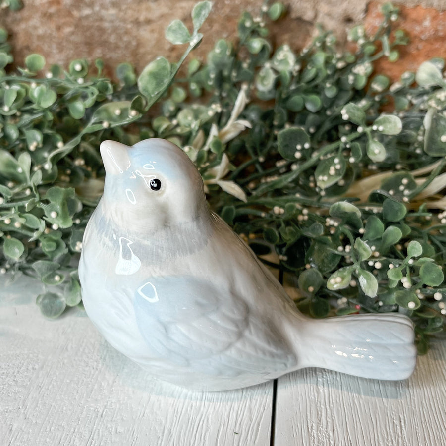 Blue & Grey Ceramic Bird 3.25”