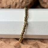 JM 18K Gold Plated Golden Ball Bracelet