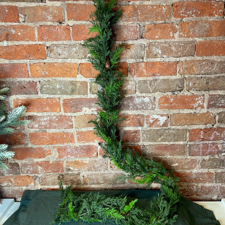 Mini Pinecones Arborvitae Garland 6’