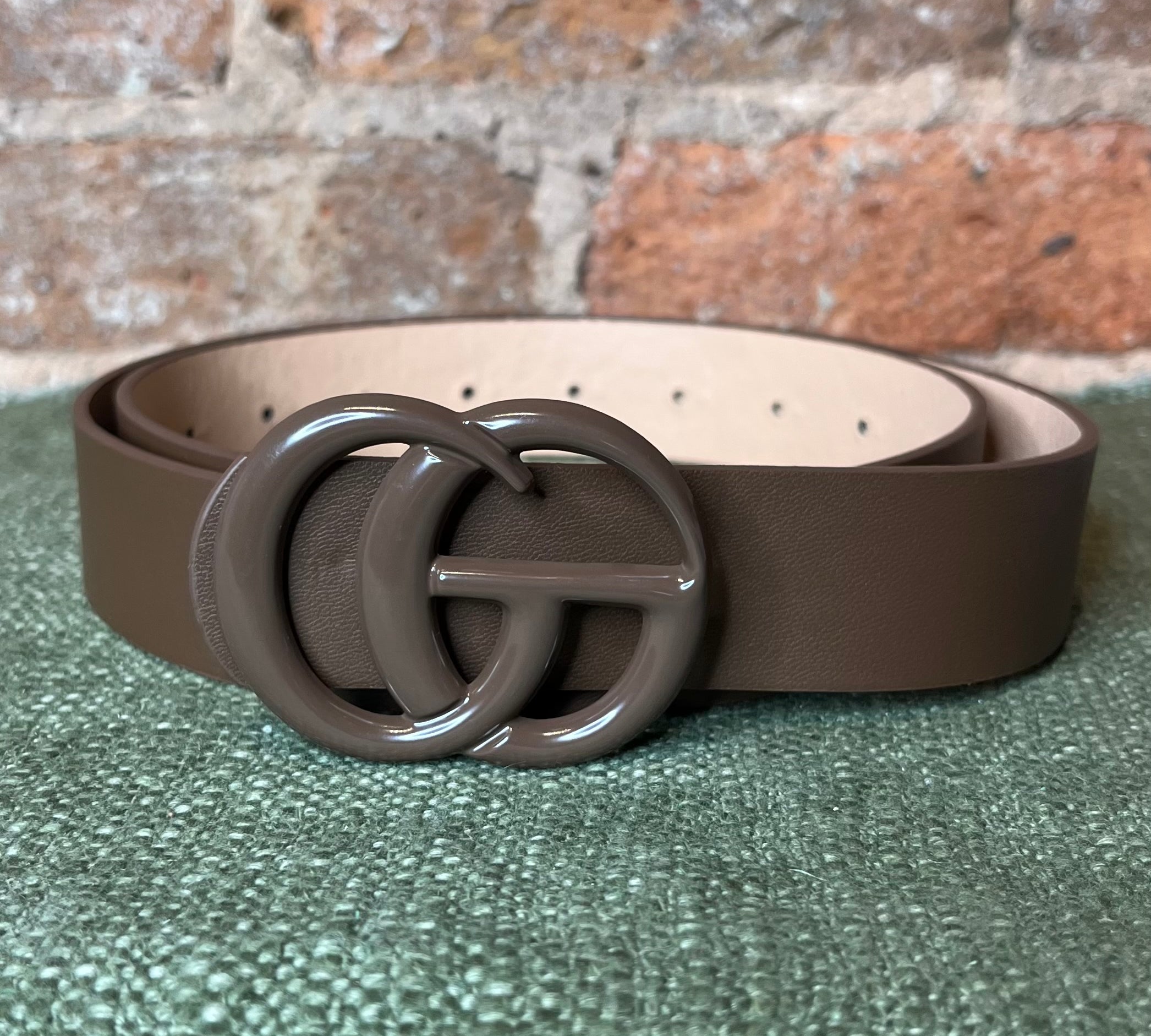 Painted Double Ring Leather Belt