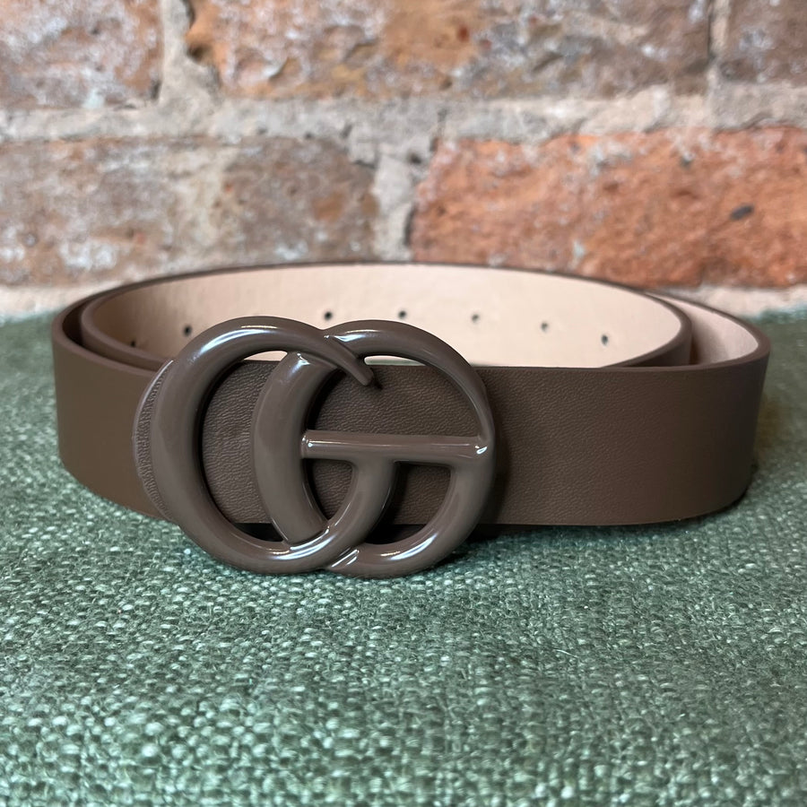 Painted Double Ring Leather Belt