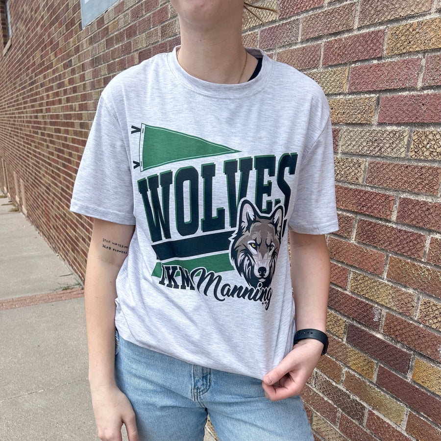 IKM-Manning Wolves Pennant Mascot Tee