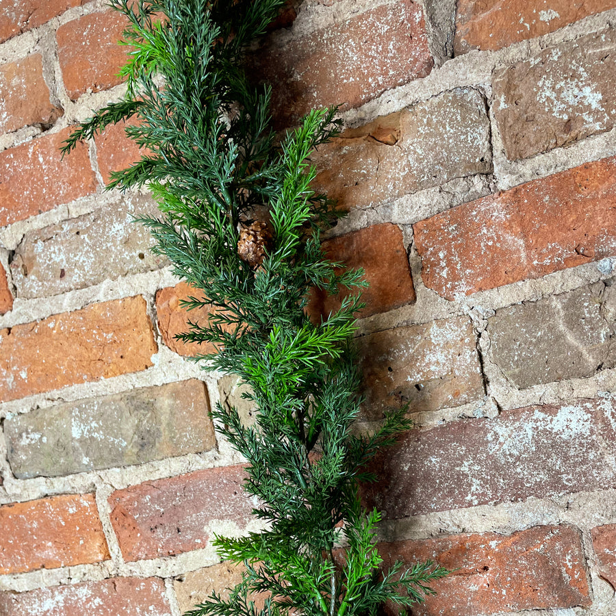 Mini Pinecones Arborvitae Garland 6’