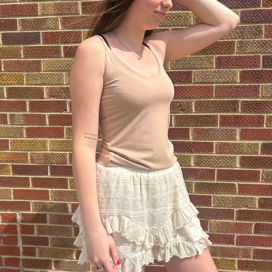 Lace Tiered Mini Shorts