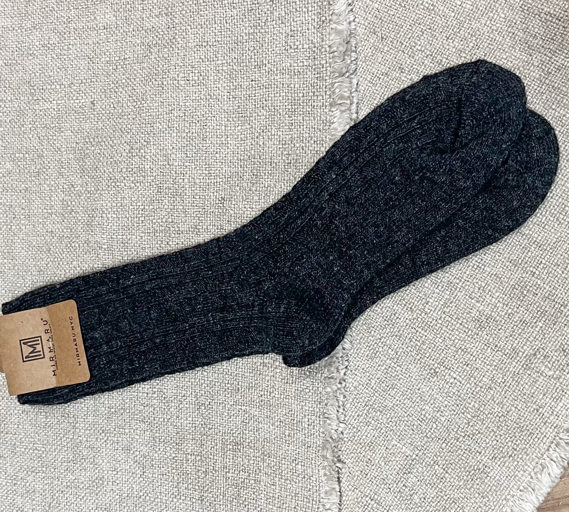 Ribbed Knit Crew Socks