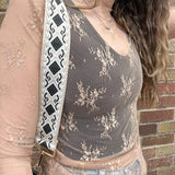 Floral Sheer Lace Layering Top