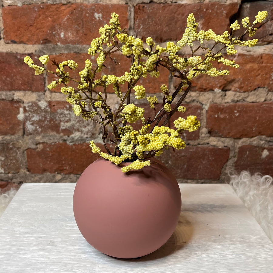 Pink Latex Glaze Stoneware Vase 4”