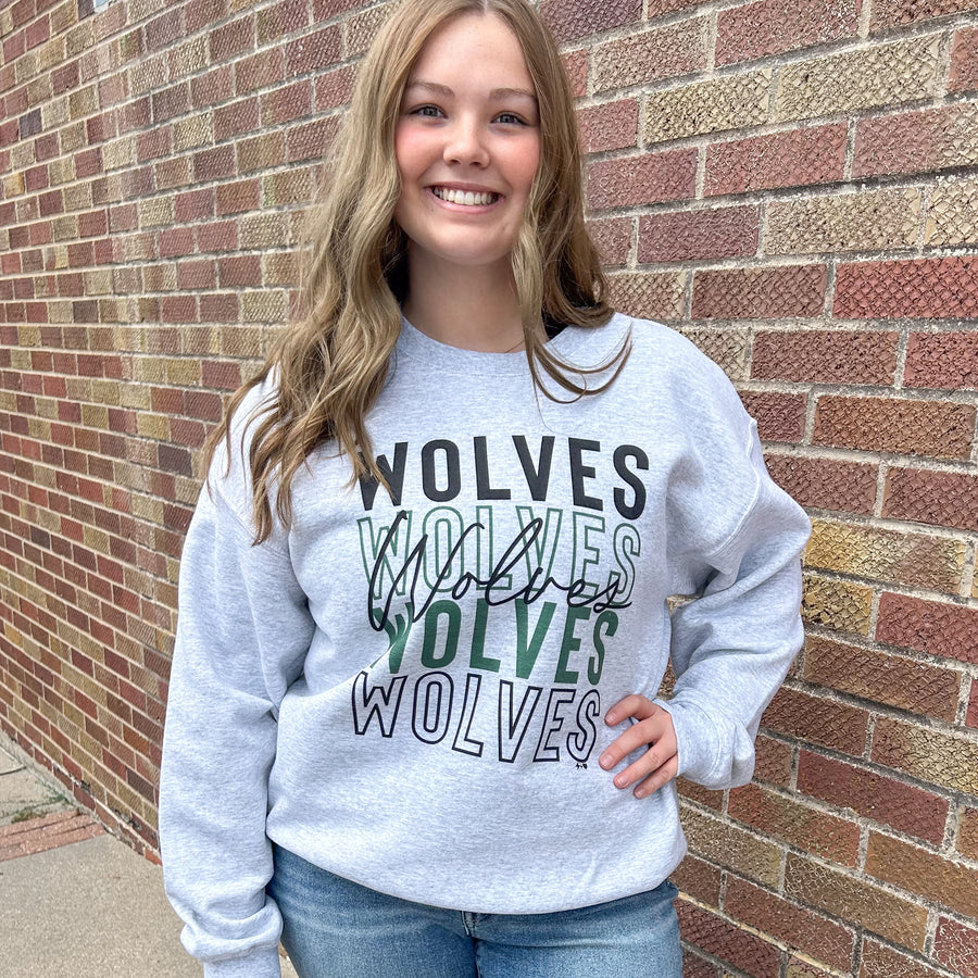 Wolves Repeating Outline Sweatshirt