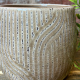 Debossed Stoneware Planter 5.3”