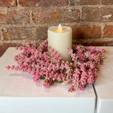 Pink Berry Candle Ring/Wreath 19"