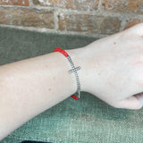 Stretchy Crystal Side Cross Bracelet
