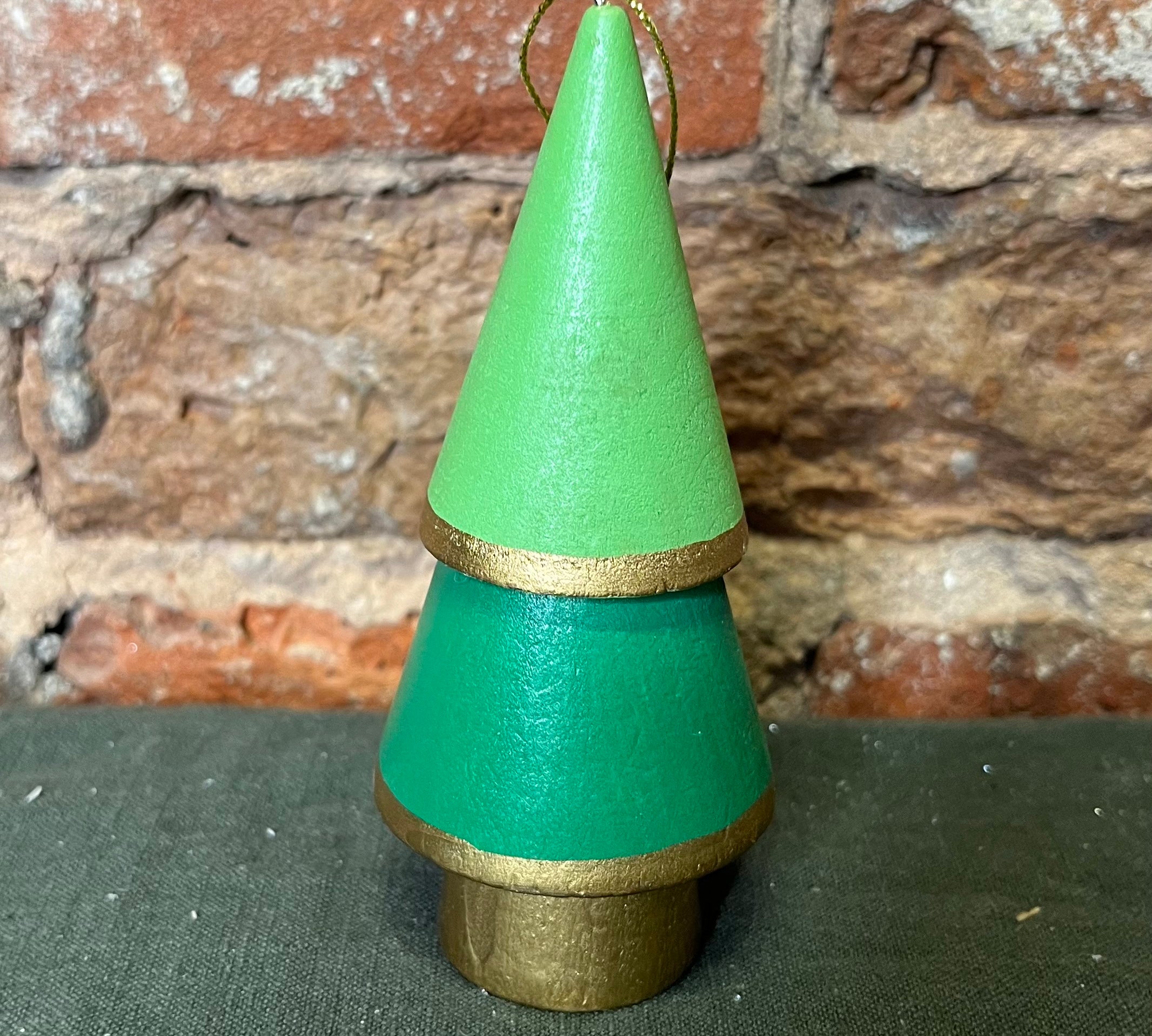 Colorblock Wood Tree Orn 4.5”