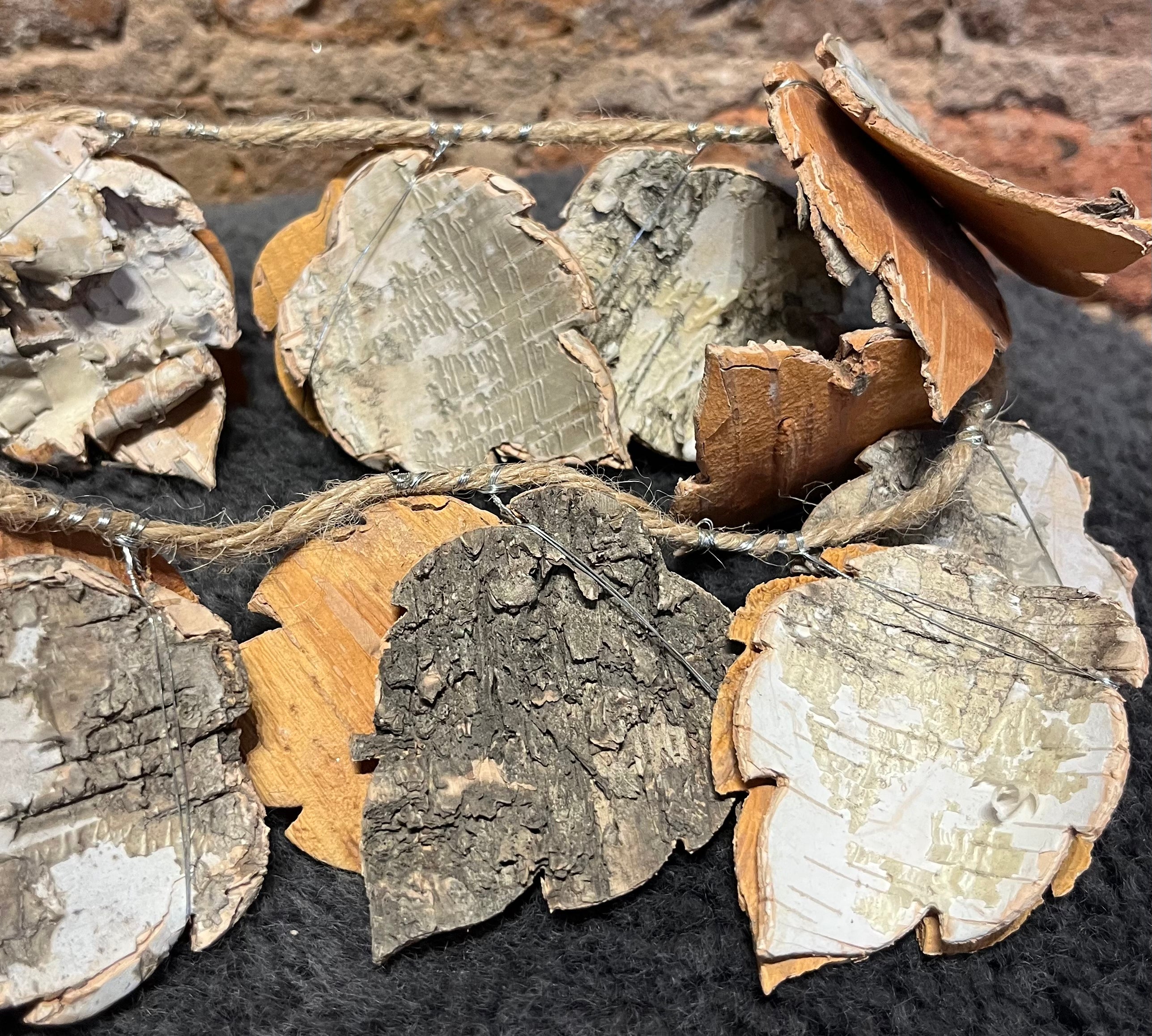 Birch Bark Leaf Garland 72”