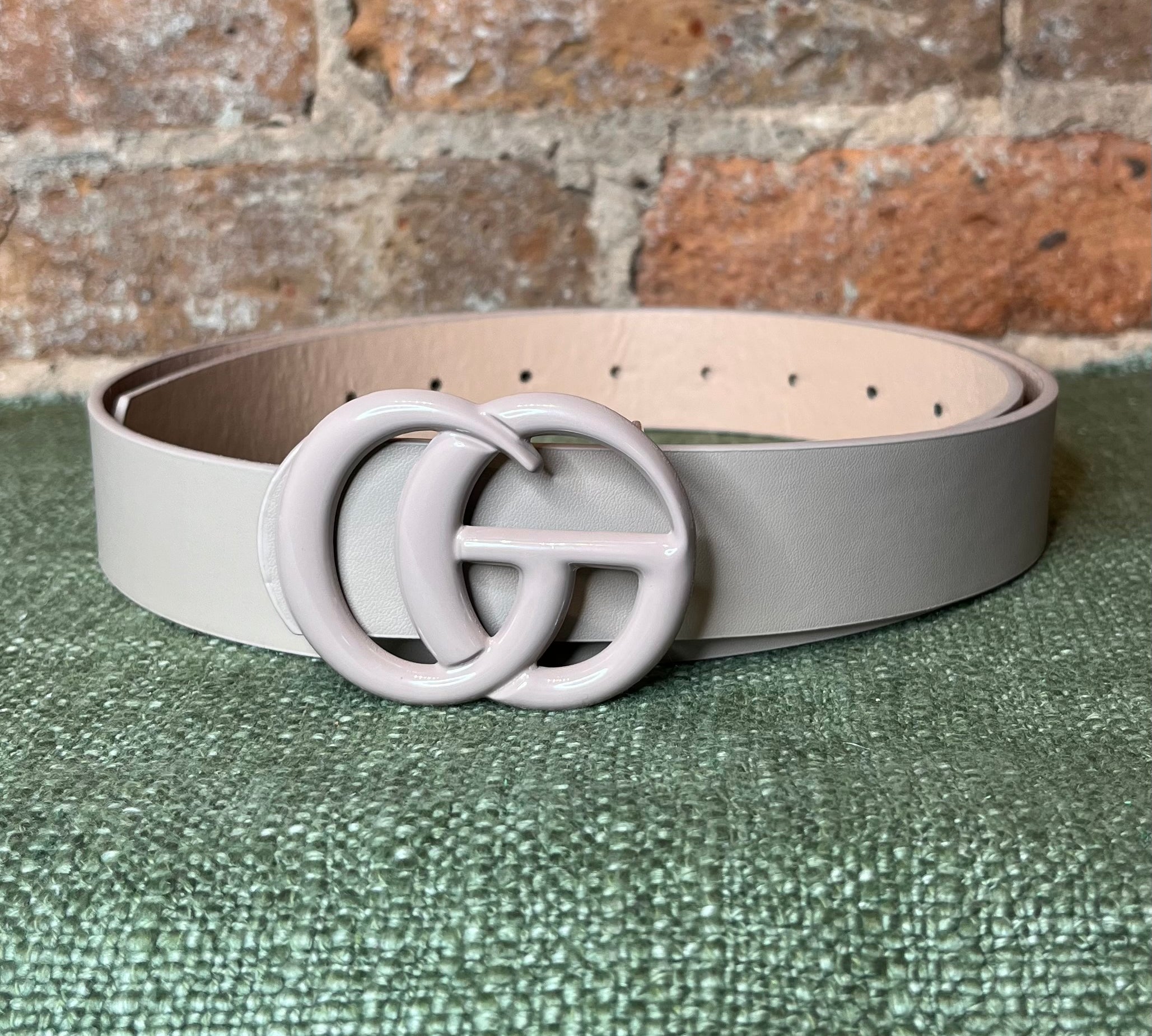 Painted Double Ring Leather Belt