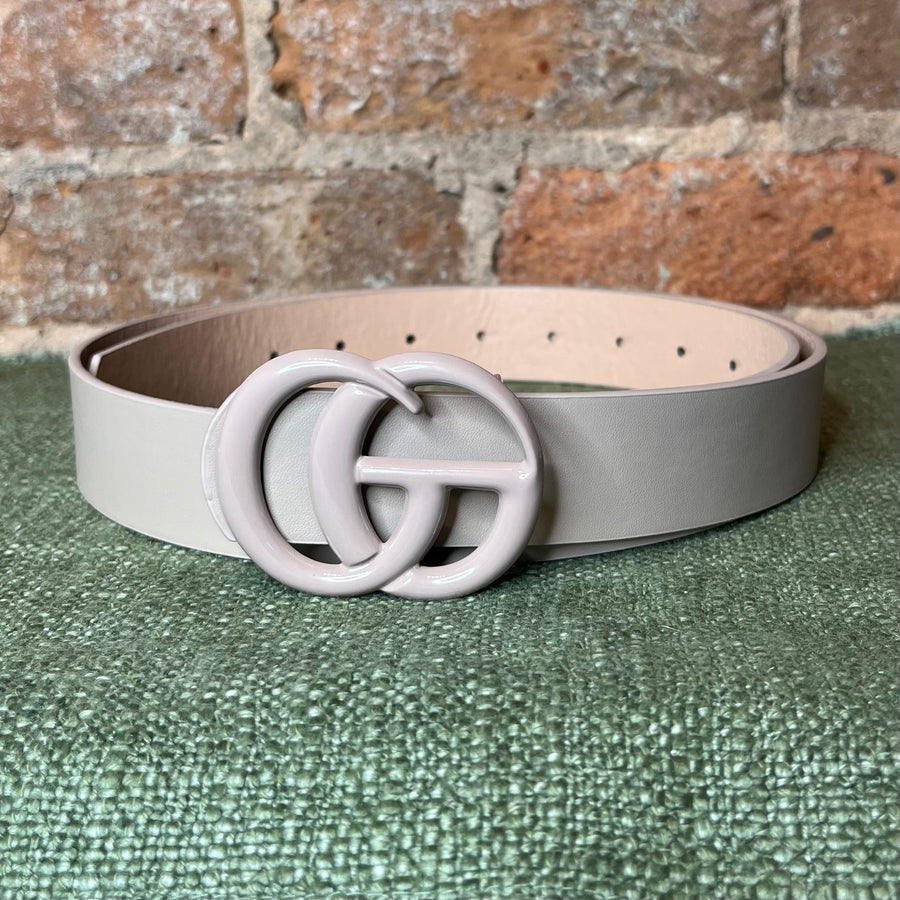 Painted Double Ring Leather Belt