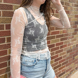 Floral Sheer Lace Layering Top