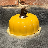 Stoneware Pumpkin Butter Dish 6.25x4”