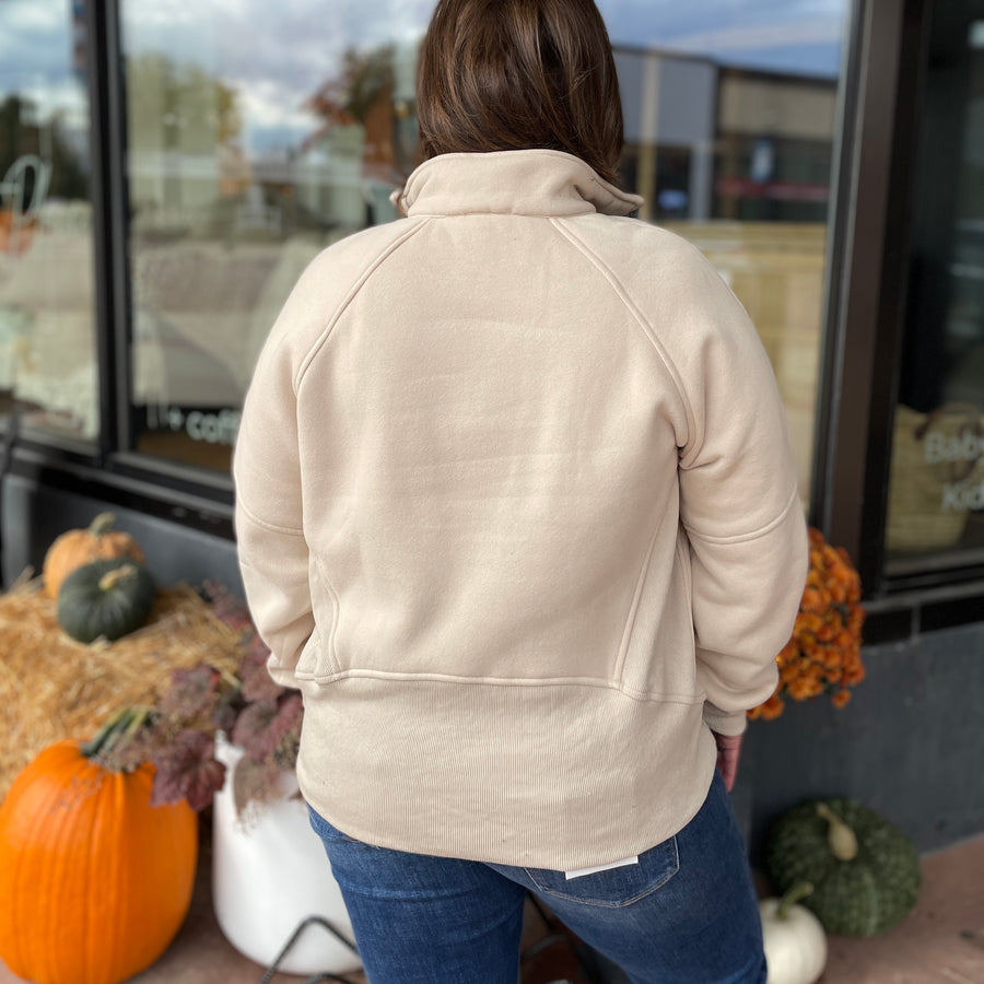 Half Zip Knit Top w/ Pocket