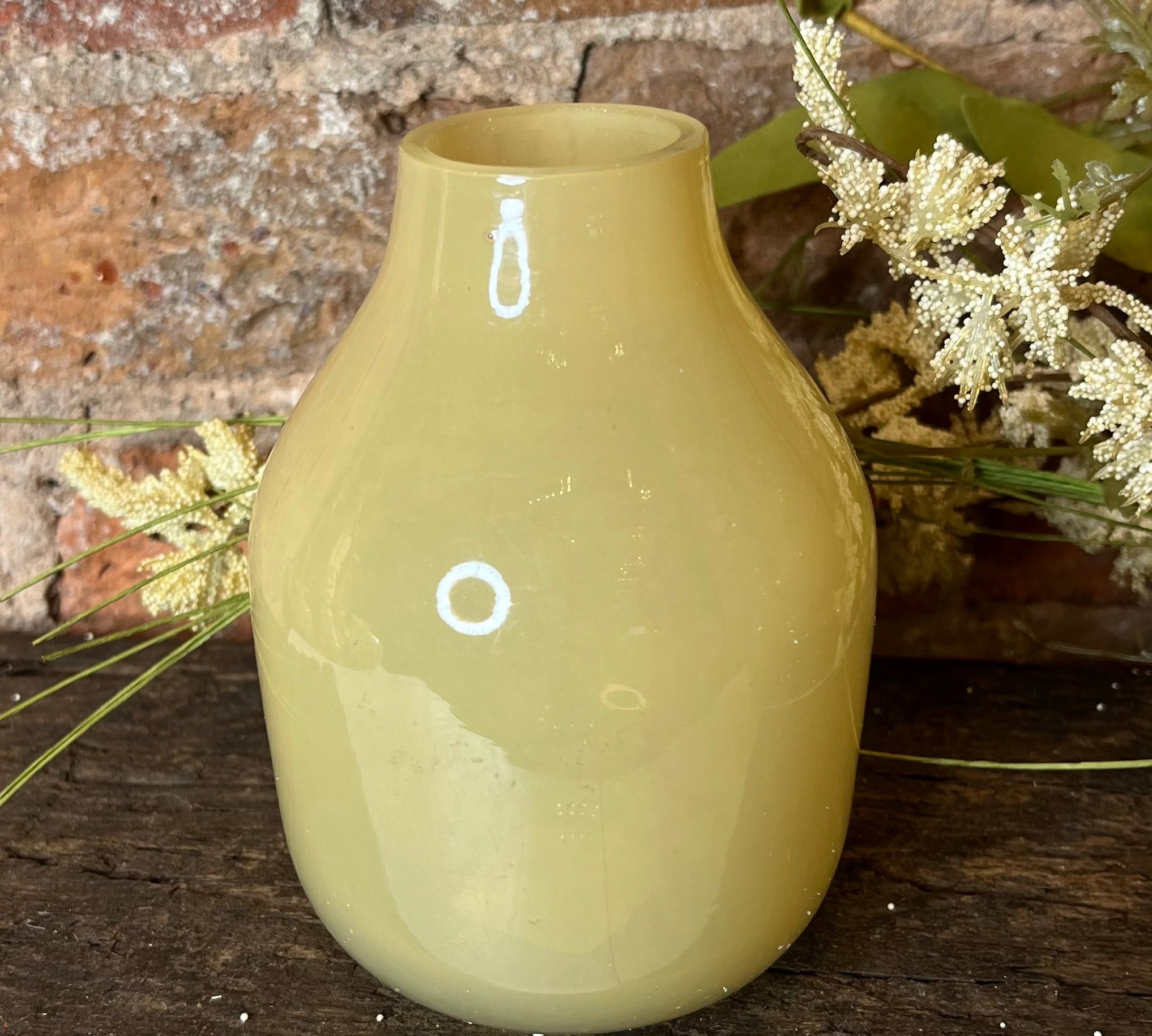 Small Yellow Glass Bottle