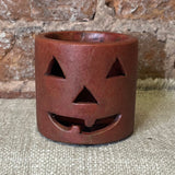 Terracotta Jack O Lantern Tea Light/Votive 3.25x3”
