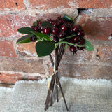 Currant Berry Bundle w/ Green Leaves 8”