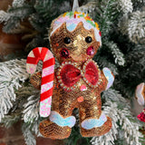 Sequin & Beaded Gingerbread Orn 5”