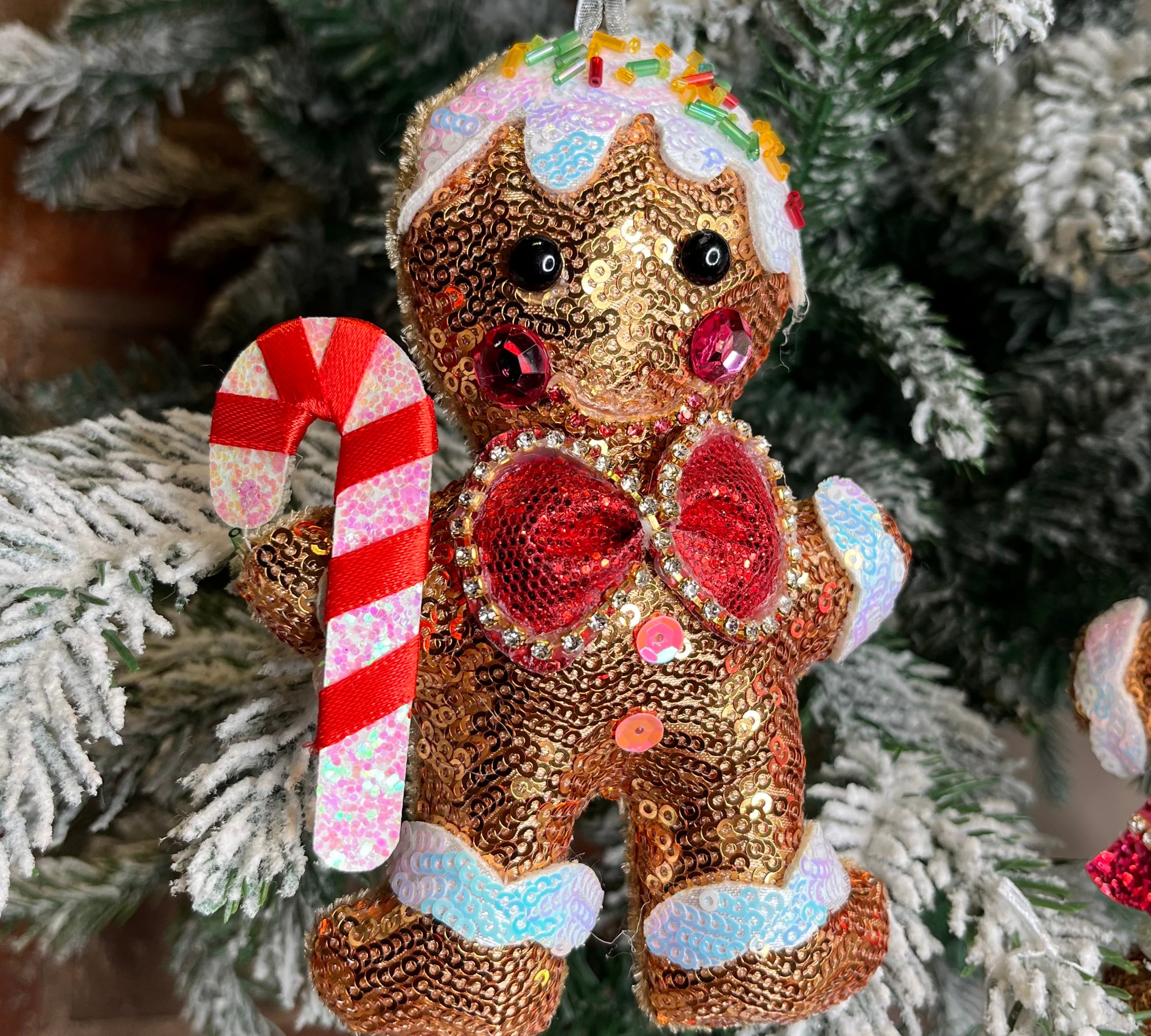 Sequin & Beaded Gingerbread Orn 5”