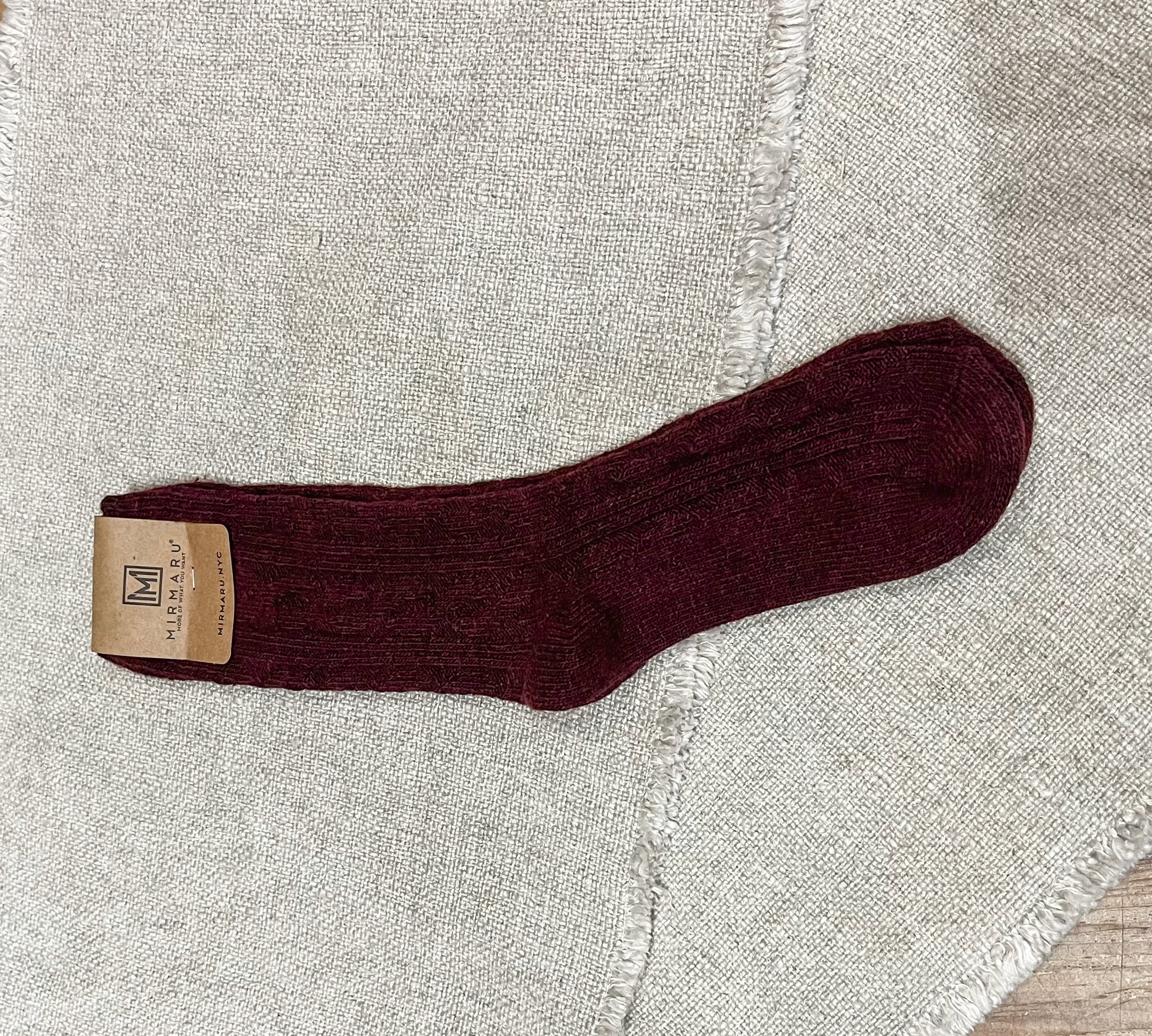 Ribbed Knit Crew Socks