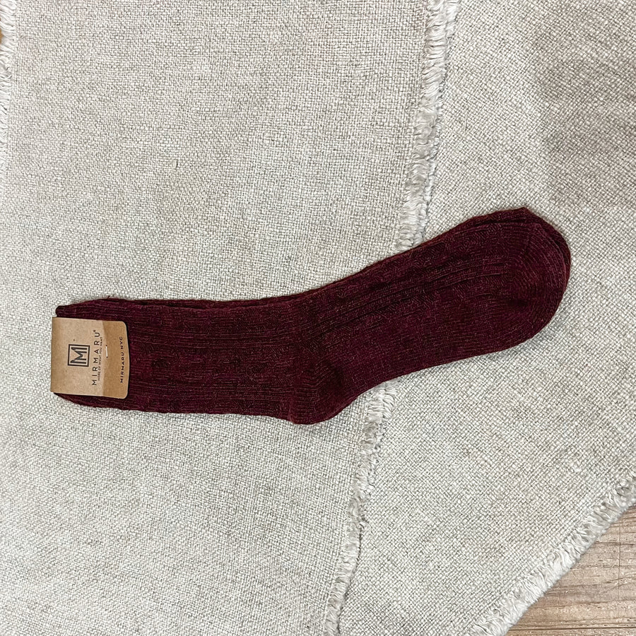 Ribbed Knit Crew Socks