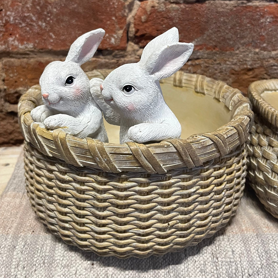 Resin Basket Bunnies