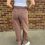 Rust Striped Denim Pants