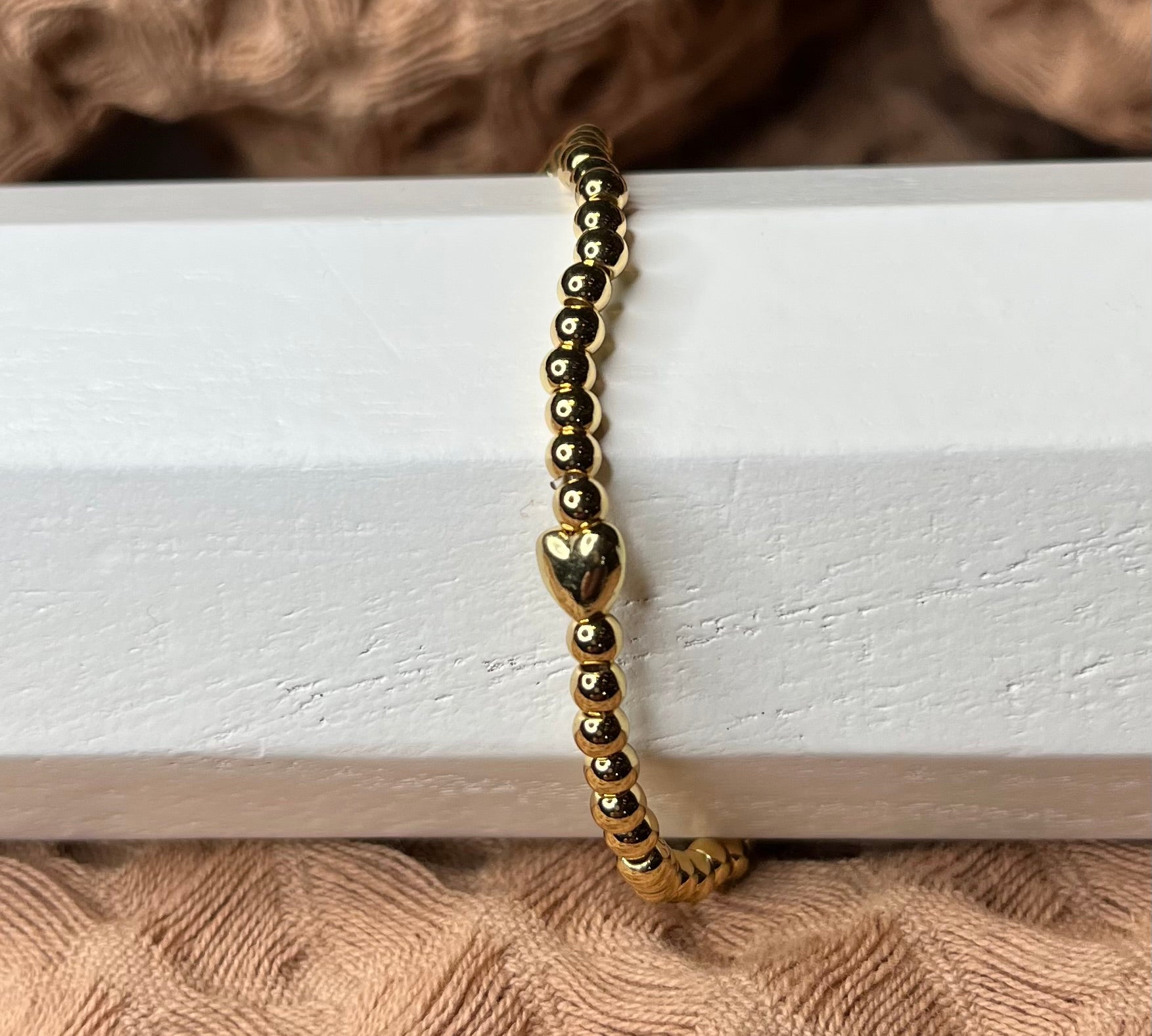 JM 18K Gold Plated Golden Ball Bracelet