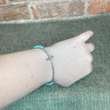 Stretchy Crystal Side Cross Bracelet