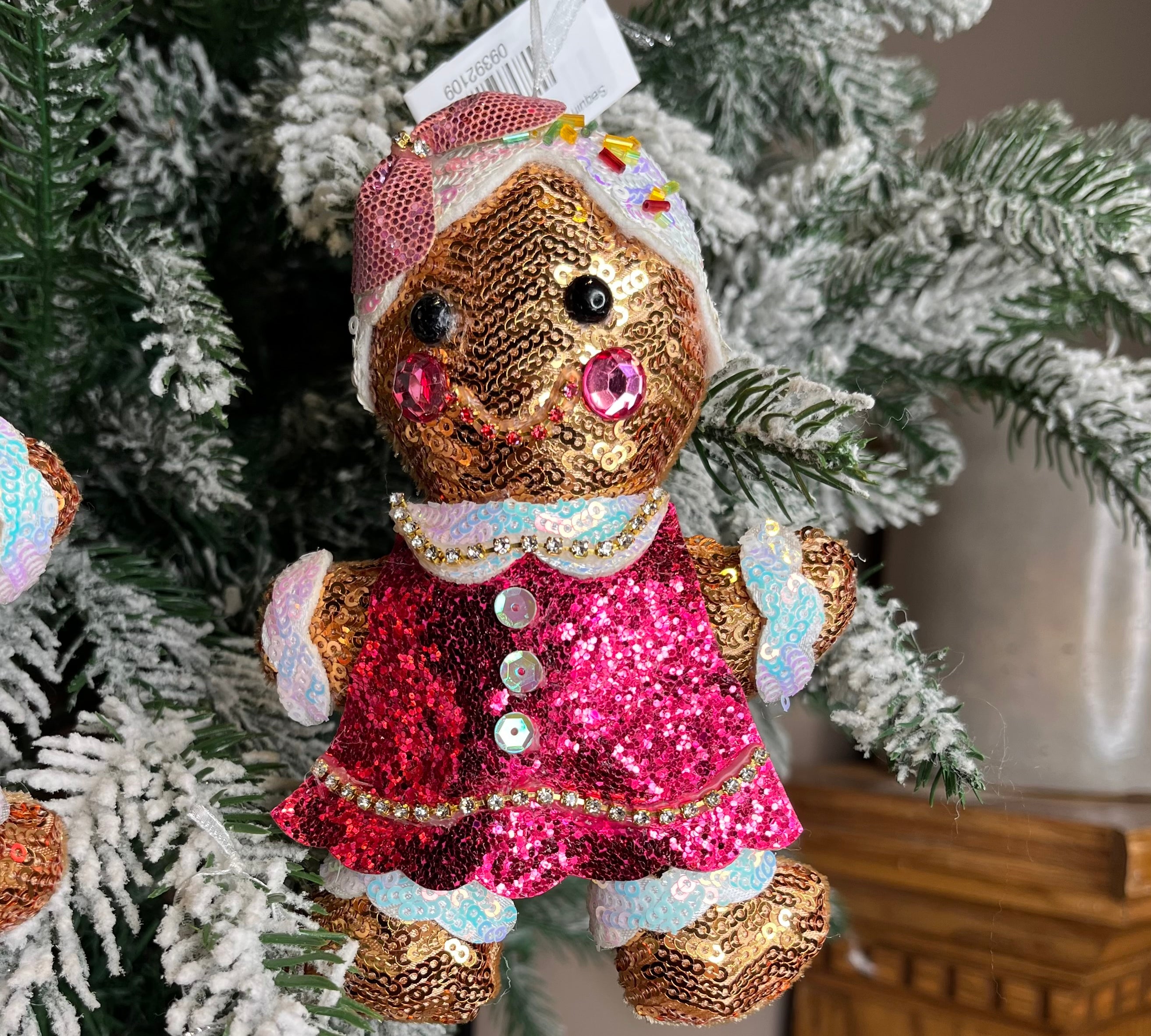 Sequin & Beaded Gingerbread Orn 5”
