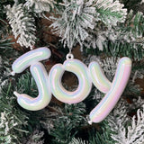 White Iridescent Joy Orn 5”