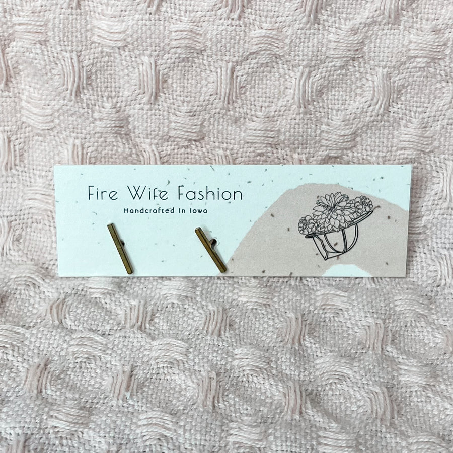 Gold Metal Bar Stud