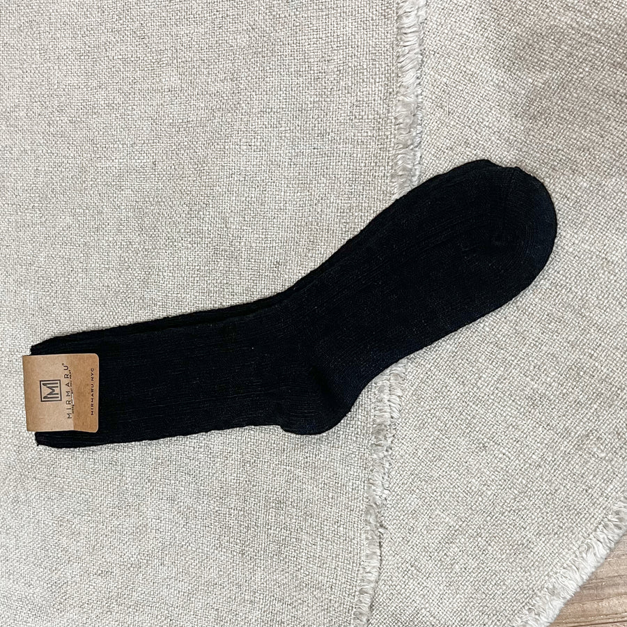 Ribbed Knit Crew Socks