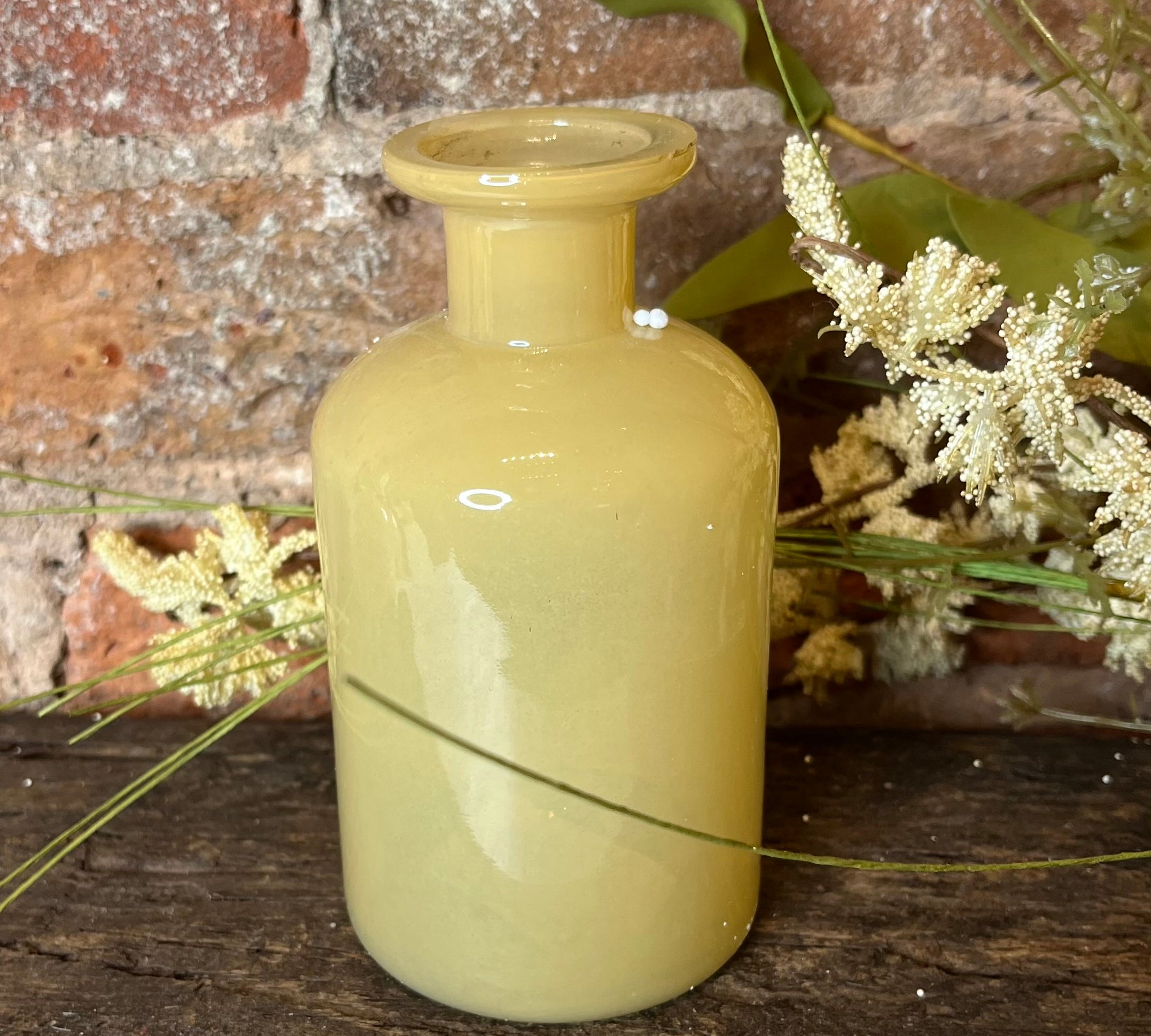 Small Yellow Glass Bottle