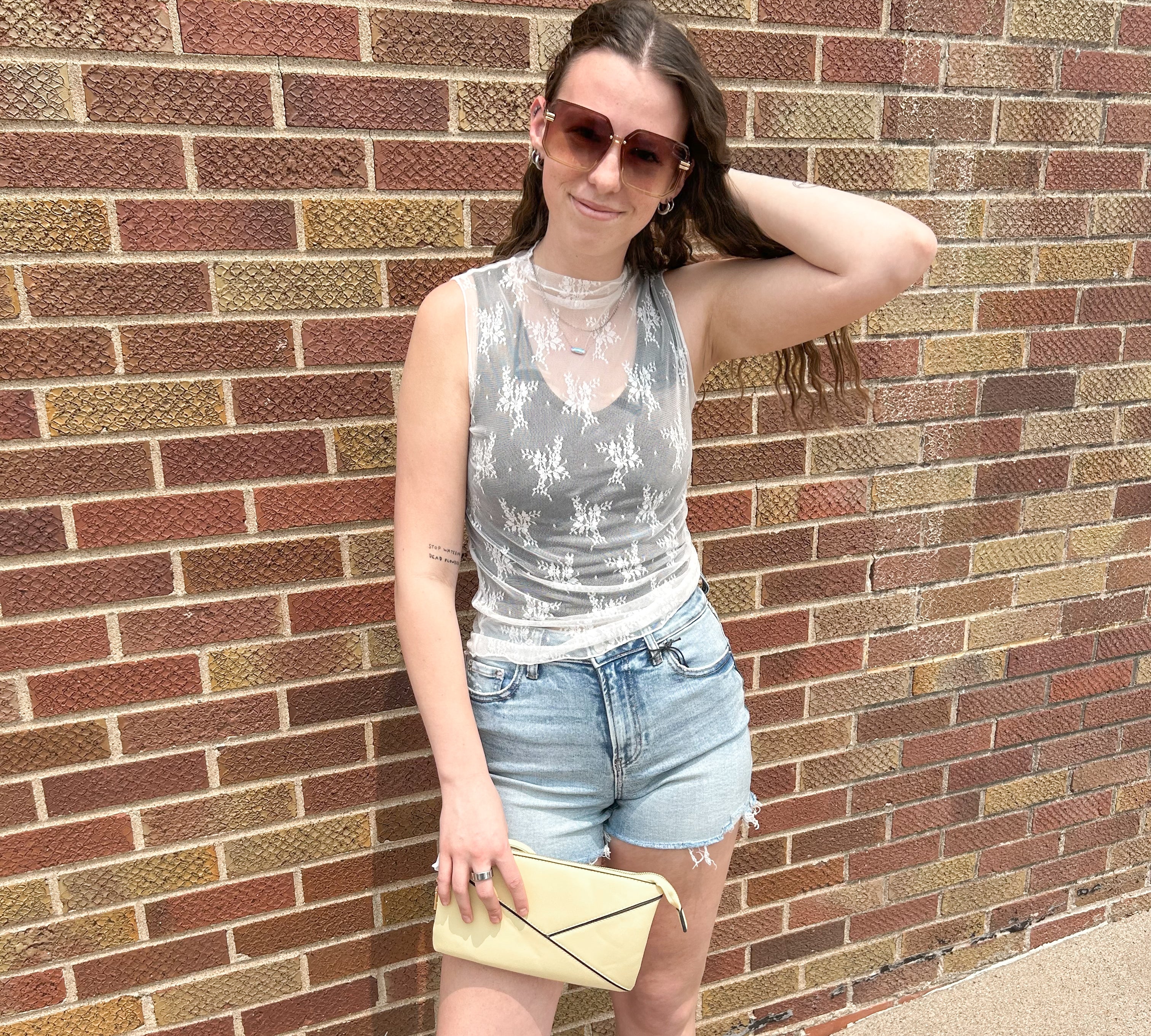 High Neck Lace Sleeveless Top