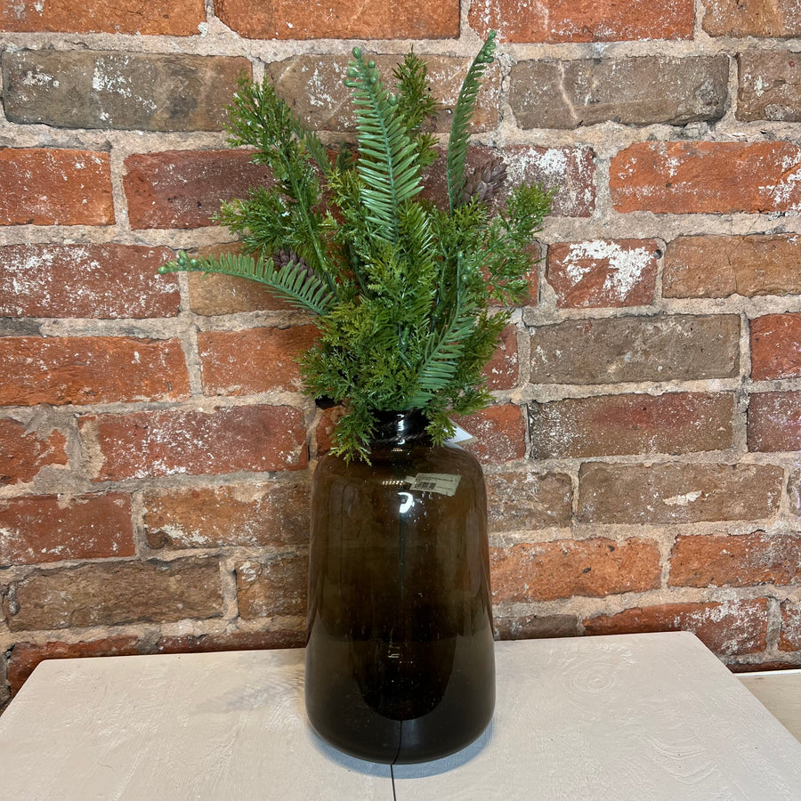 Mixed Cedar/Hemlock Bush w/Pinecone 16.5 inch