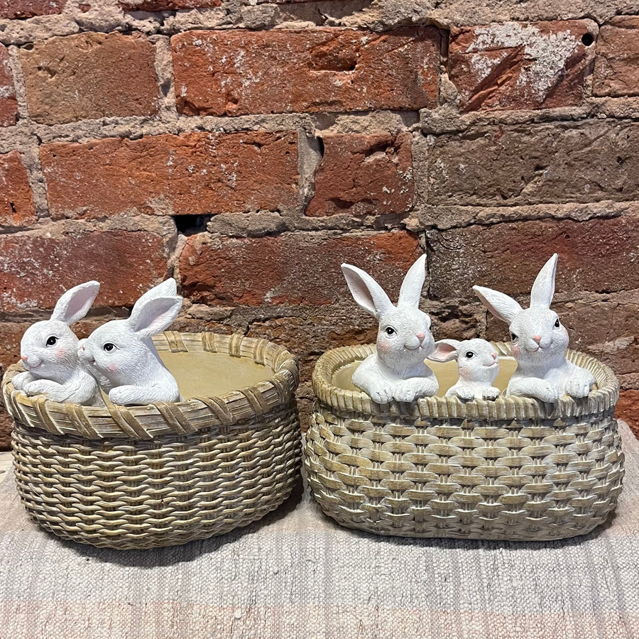 Resin Basket Bunnies