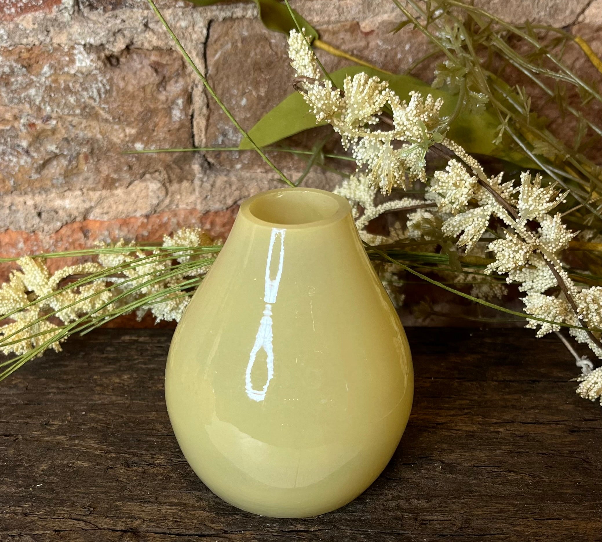 Small Yellow Glass Bottle
