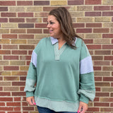 Plus Color Block & Stripe Knit Top