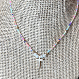 Kids Neon Beaded & Pearl w/ Pendant Necklace