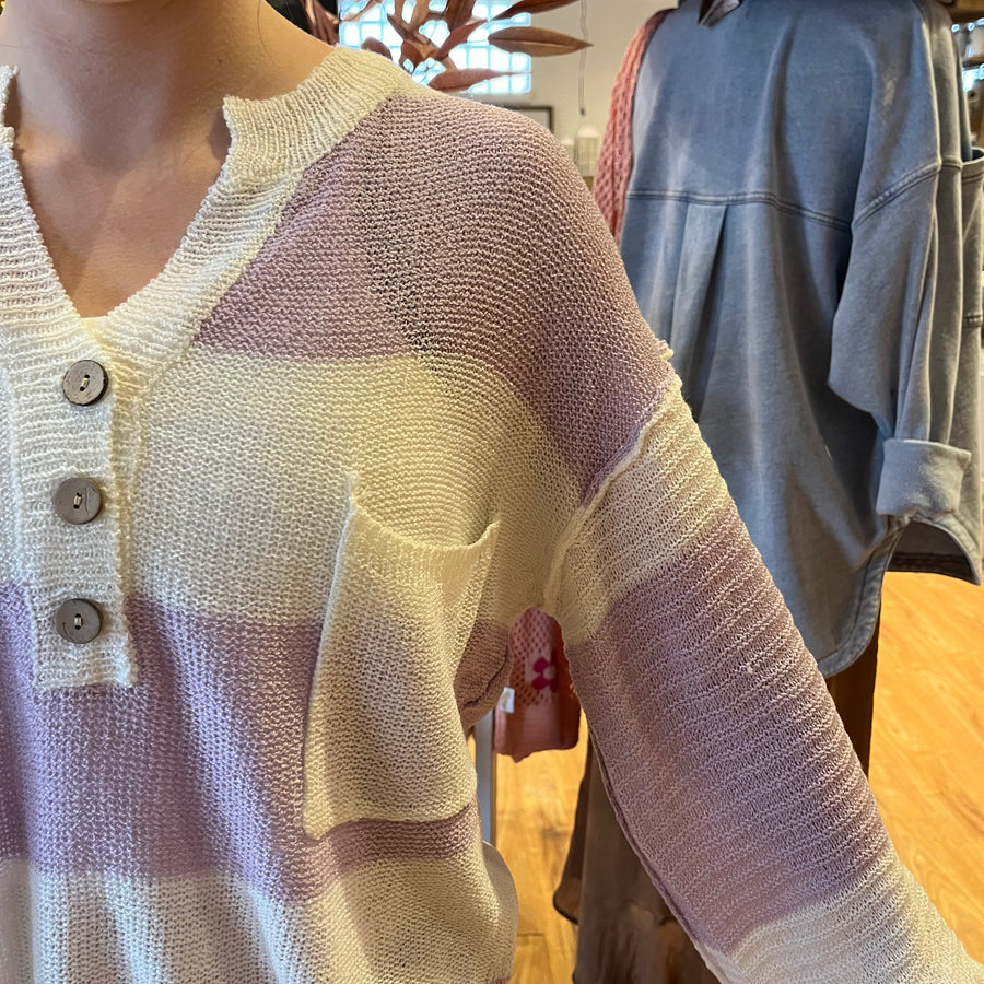 Alia Striped Knit Sweater