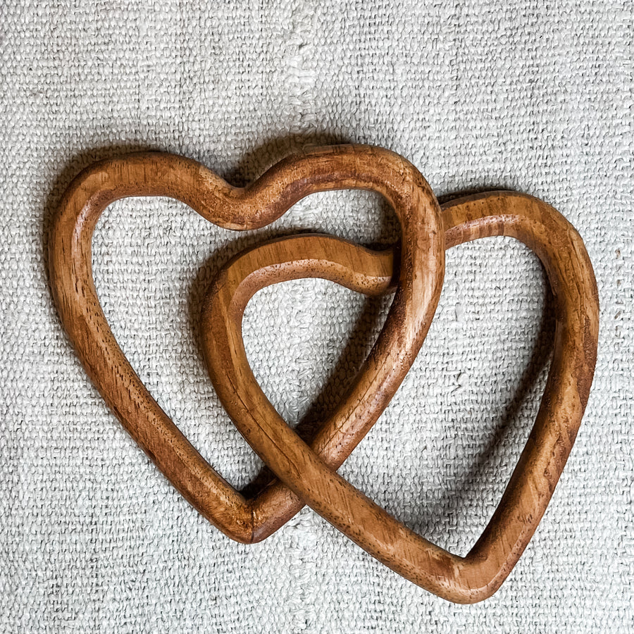 Wooden Double Open Heart Link