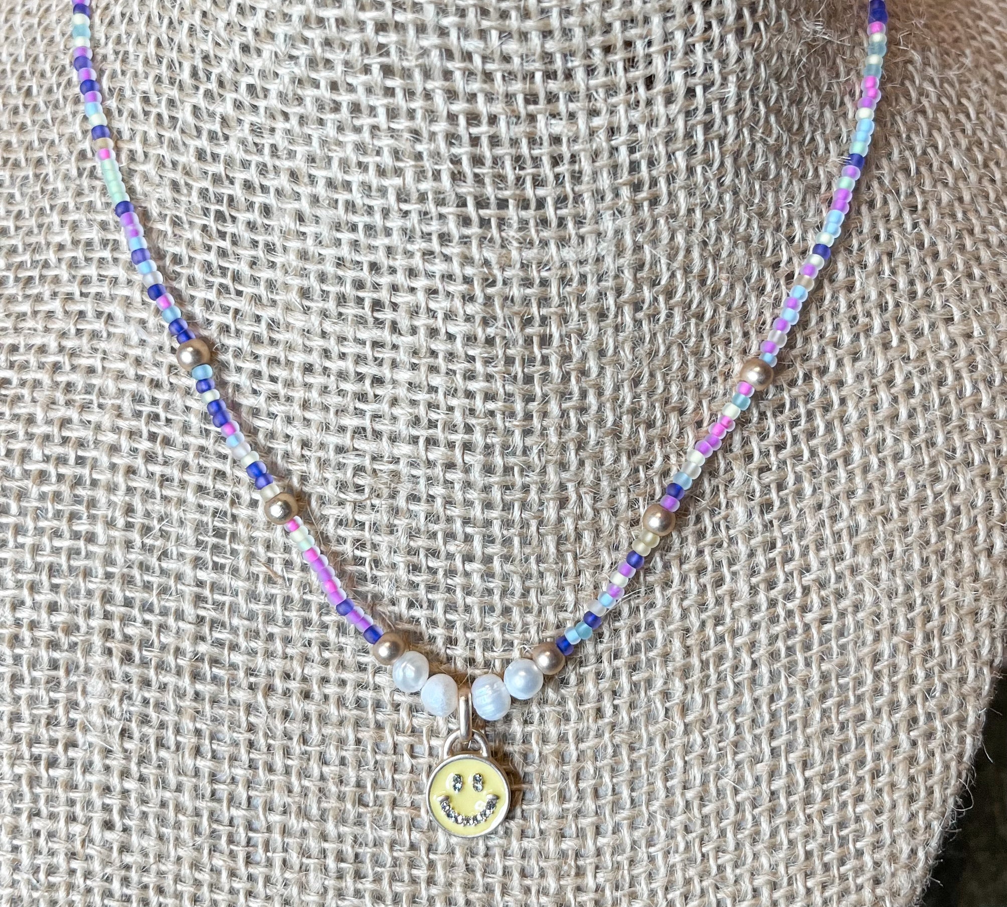 Kids Neon Beaded & Pearl w/ Pendant Necklace